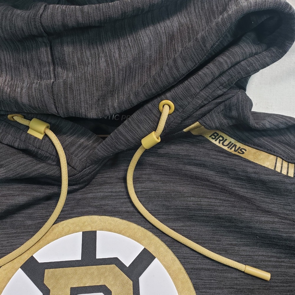 Fanatics NHL Boston Bruins Authentic Pro Pullover Hoodie Mens M Gray Zip Pockets - Picture 6 of 10